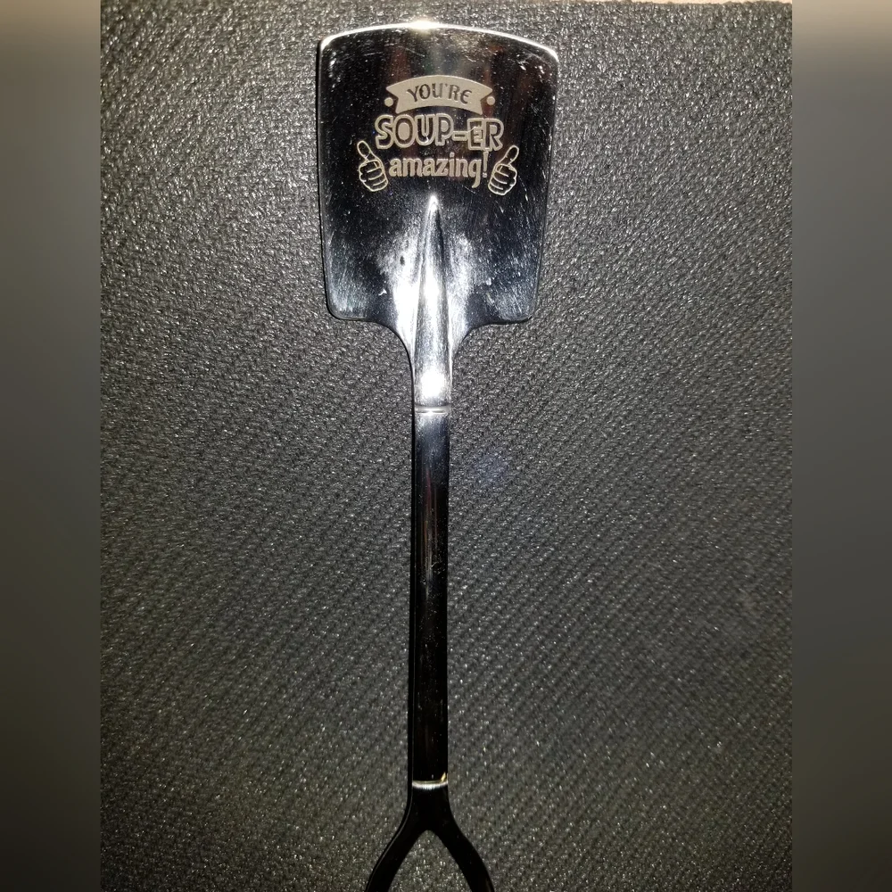 'You're Soup-er Amazing' Engraved Silver Spoon